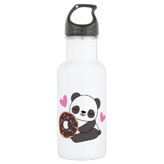 Garrafa Rosquinha de Coração Rosa, Urso Panda Bonito