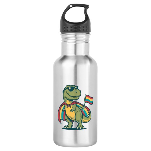 Garrafa Roupa de dinossauro orgulhoso fofo em vetor Design (Frente)