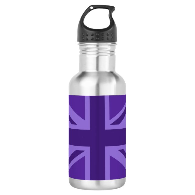 Garrafa Roxo Color Union Jack British Flag Design (Frente)