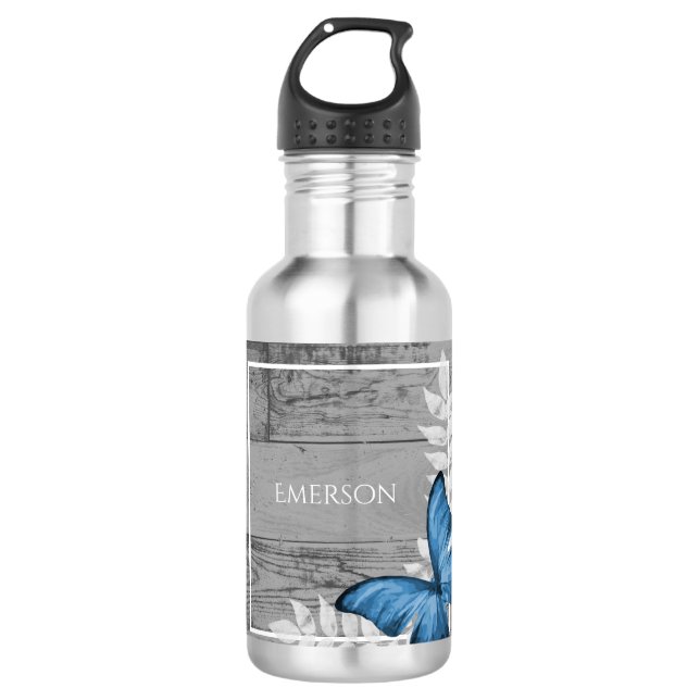 Garrafa Russo de Borboleta Azul Personalizado (Frente)