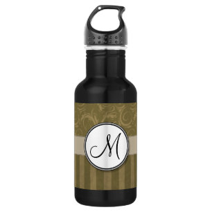 Garrafa Sabores e faixas Douradas e bronzeadas com Monogra