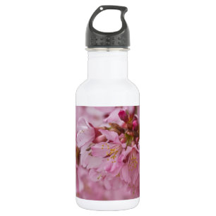 Garrafa Sakura Flores de Cerejeira Rosa Pálido Reflexos