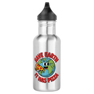 Garrafa Salve a Terra Ela Tem Pizza Ambientalista Divertid