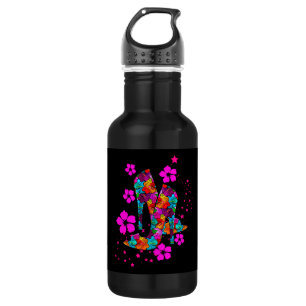 Garrafa Sapatos de salto alto de verão flores rosa quente