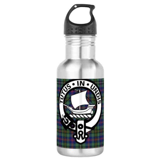 Garrafa Scottish Clan Wood Crest & Tartan (Frente)