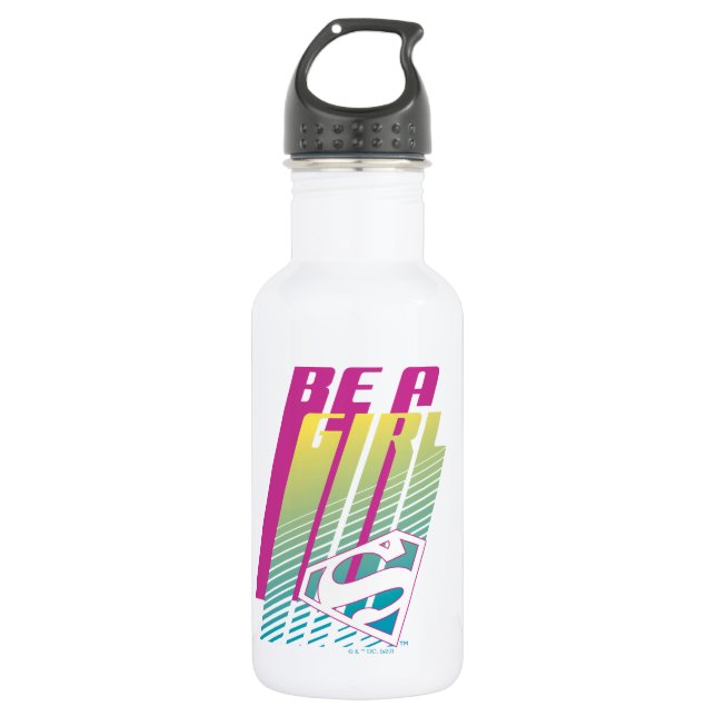 Garrafa "Seja uma garota" - Gráfico da super garota (Frente)