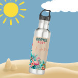 Garrafa Selva Tropical Verão de 2024 Flamingo Slogan Rosa<br><div class="desc">Com seu vibrante design da selva tropical apresentando flamingos rosa lúcidos, flores tropicais, um tema havaiano e slogan de verão: Selgle Vibes Paradise! esta garrafa de água é uma na moda para se manter hidratada em qualquer lugar. Feito de aço inoxidável durável, ele mantém suas bebidas frias por horas, fazer...</div>