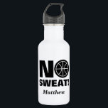 Garrafa Sem água engraçada para o jogador de basquete<br><div class="desc">Sem água engraçada para jogador de basquete ou treinador. Design de humor desportivo com logotipo de bola legal e citação motivacional humorística. Presentes de aniversário divertidos para treinador de basquetebol,  pai,  capitão,  treinador de segundos graus,  jogador,  crianças,  menino,  menina,  equipe etc. Adicione seu próprio nome personalizado e cores.</div>