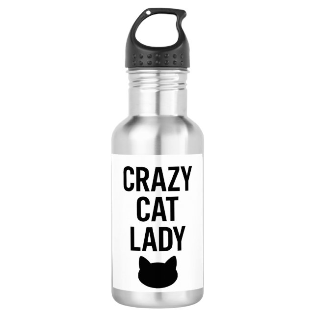 Garrafa Senhora de Gato Louca - Presente de Gato Engraçado (Frente)
