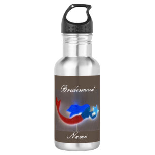 Garrafa Sereia de cauda vermelha personalizada para madrin