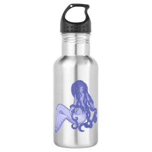 Garrafa Sereia Sentada Azul