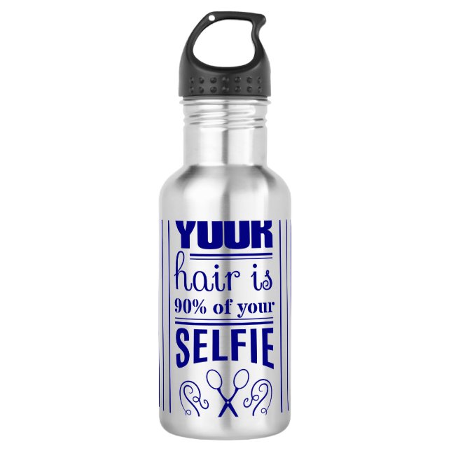 Garrafa Seu cabelo é 90% de seu Selfie (Frente)