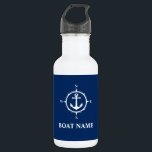 Garrafa Seu nome de barco Compass Anchor Azul Branco<br><div class="desc">Nome Do Seu Barco Compasse Anchor Blue White Water Bott</div>