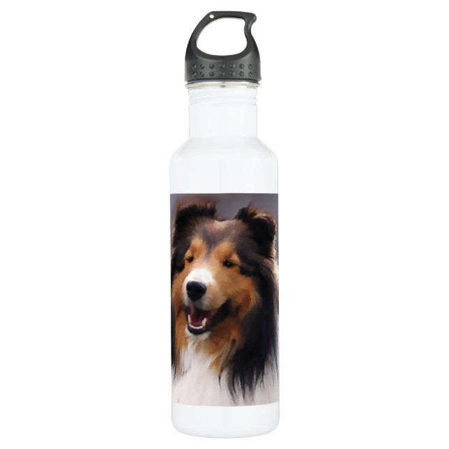 Garrafa Shetland Sheepdog Sheltie Art (Frente)