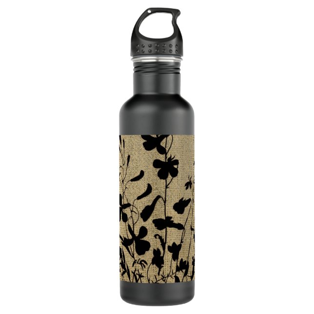 Garrafa Silhoule de Flores Selvagem Burlap (Frente)