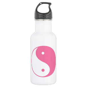 Garrafa Símbolo cor-de-rosa e branco bonito de Yin e de