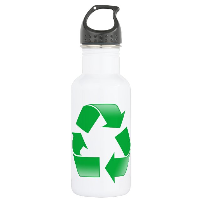 Garrafa SÍMBOLO DE RECICLAR CLÁSSICO DO reciclagem (Frente)