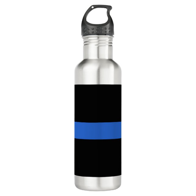 Garrafa Símbolo de solidariedade policial de bandeira azul (Frente)