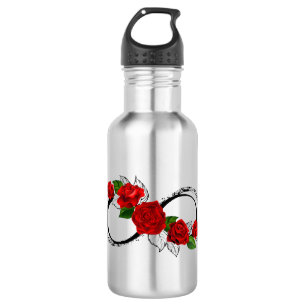 Garrafa Símbolo do Infinito com Rosas Vermelhas