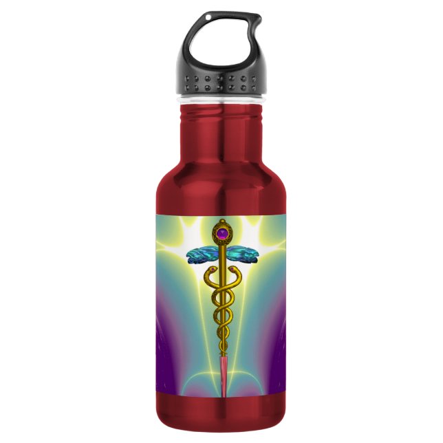 GARRAFA SÍMBOLO MÉDICO CADUCEU DE OURO (Frente)