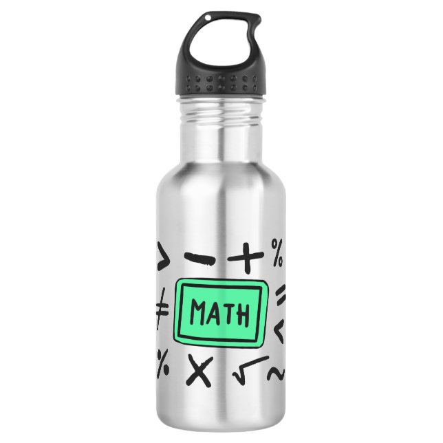 Garrafa Símbolos matemáticos para estudantes e pais (Frente)