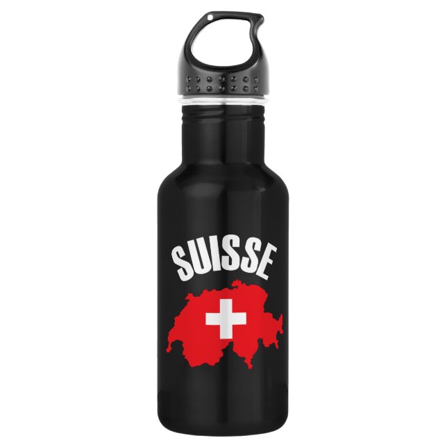 Garrafa Sinalizador de Mapa de Suiça do Suisse (Frente)