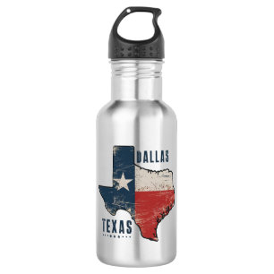 Garrafa Sinalizador de Mapa Estatal de Dallas Texas