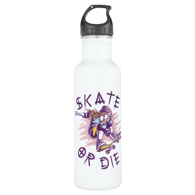 Garrafa Skate ou morrer Skateboarder Girl (Frente)