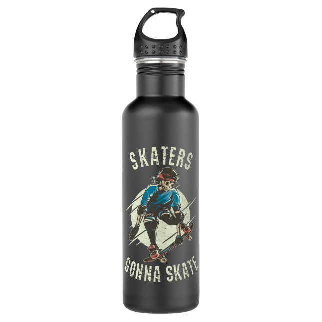 Garrafa Skater vai Skate Skeleton Skateboarder (Frente)