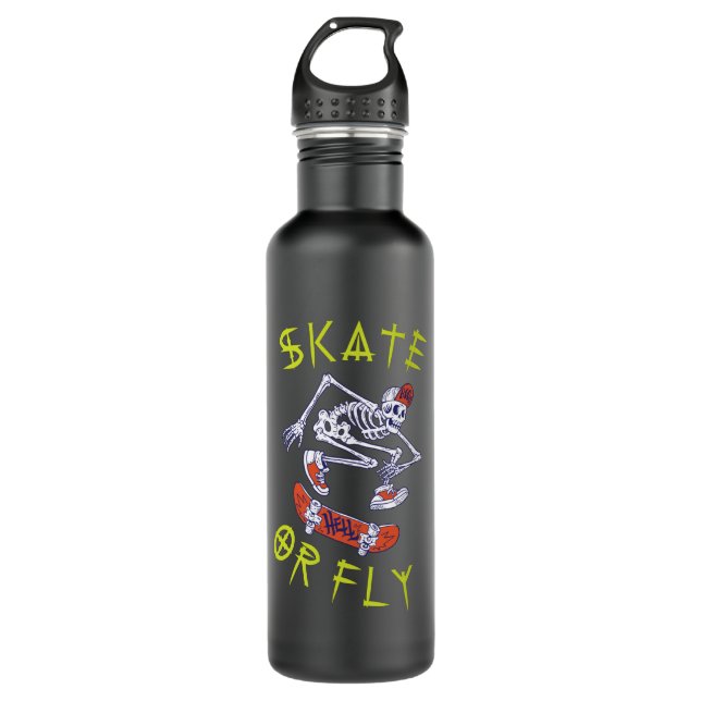 Garrafa Skeleton de skate ou mosca (Frente)