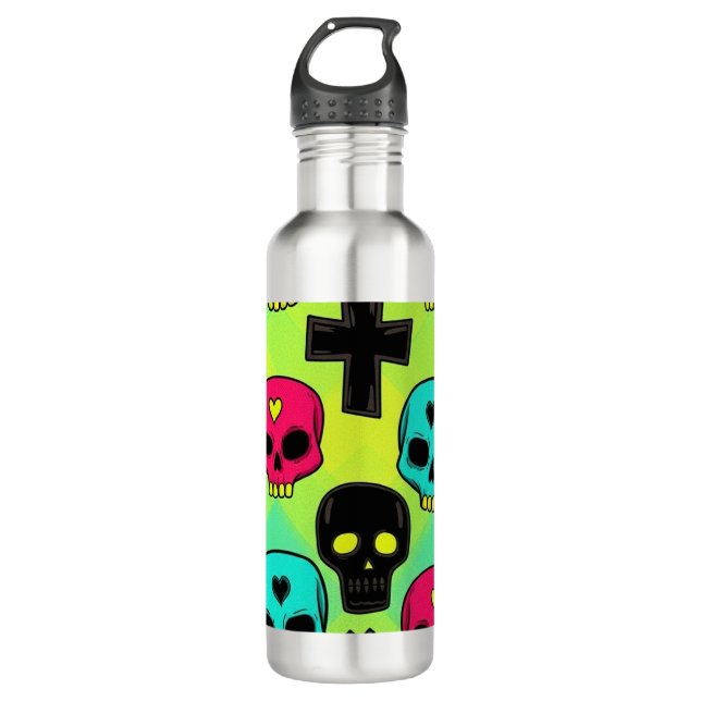 Garrafa Skull Pattern Water Bottle (Frente)