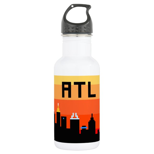 Garrafa Skyline de 8 bits ATL de Atlanta (Frente)