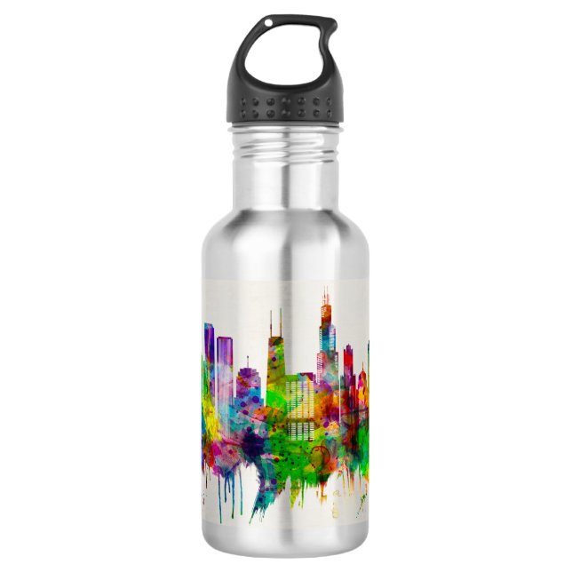 Garrafa Skyline de Chicago Illinois (Frente)