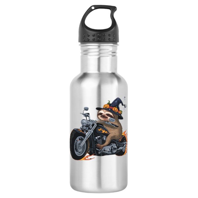 Garrafa Sloth Sloth Motorcycle Ride Halloween Biker Divert (Frente)