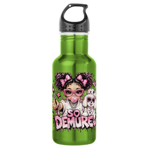 Garrafa So Demure™ Pink Glam Girl Bubblegum Skinny Tumbler