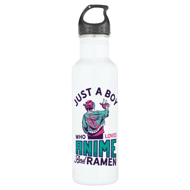Garrafa Só um rapaz que adora anime e ramen, anime boy (Frente)