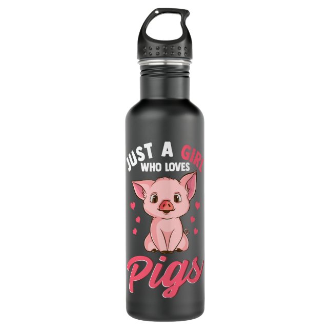 Garrafa Só Uma Menina Que Ama Suínos Sobrevoando Um Farmei (Frente)