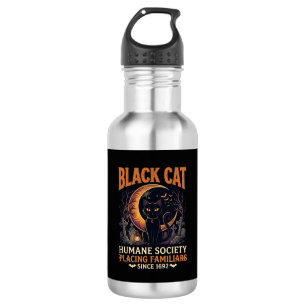 Garrafa Sociedade Humana Black Cat Halloween Crescente Lua