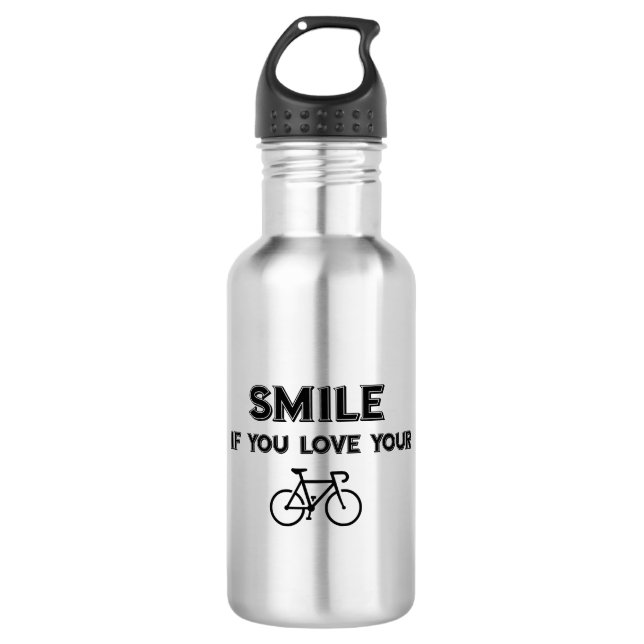 Garrafa Sorria Se Você Ama Sua Bicicleta (Frente)