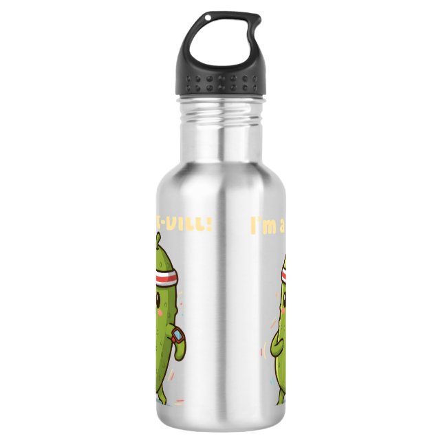 Garrafa Sou um Fit-Dill! Design de Piada de Pickle de Trei (Frente)