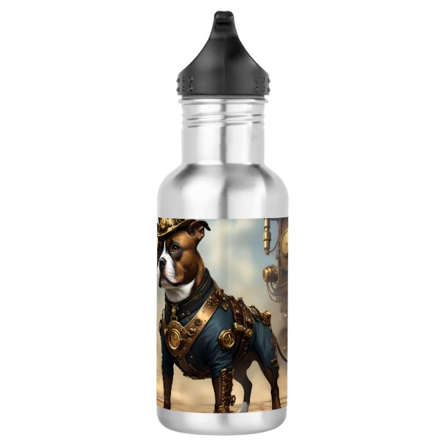 Garrafa Steampunk Staffordshire Bull Terrier, (Direita)