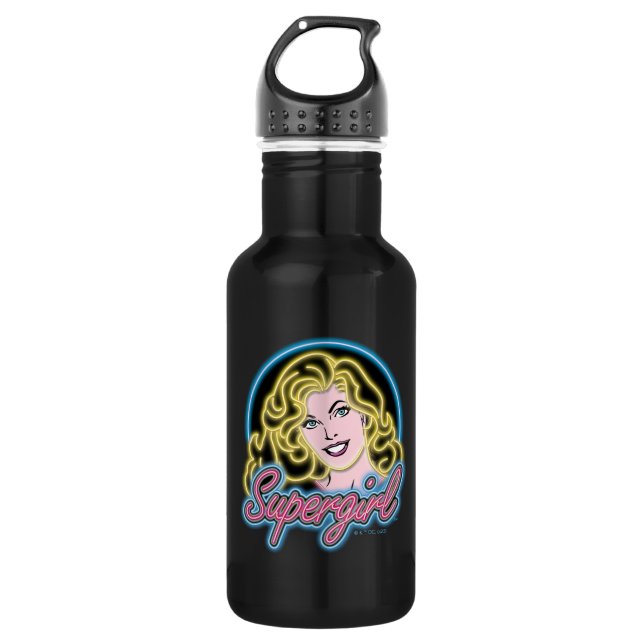 Garrafa Supergirl Retro Neon Lights Graphic (Frente)