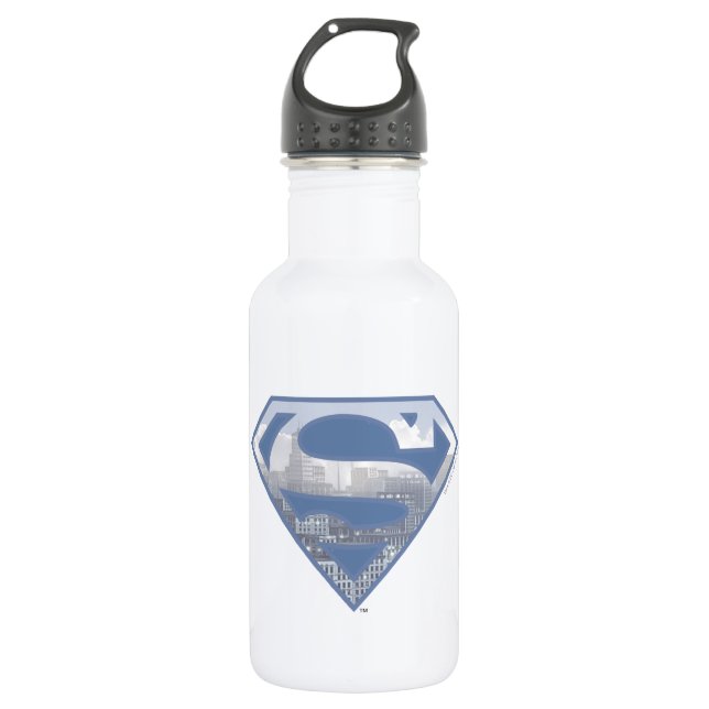 Garrafa Superman S-Shield | Logotipo azul claro (Frente)