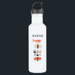 Garrafa Sushi Personalizado<br><div class="desc">Comida japonesa para gourmets e comida. Personalizar alterando ou removendo o nome. Arte original de Nic Squirrell.</div>