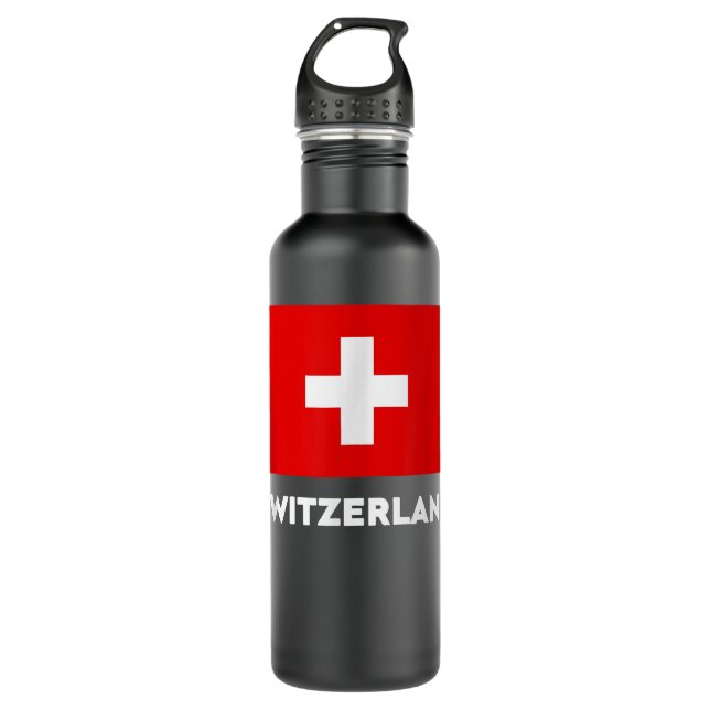 Garrafa Switzerland Flag Suisse Swiss Schweiz White Red   (Frente)