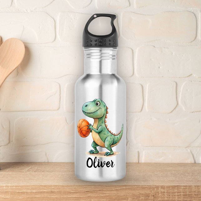 Garrafa T-Rex Fofo Jogando Basquete Personalizado (Criador carregado)