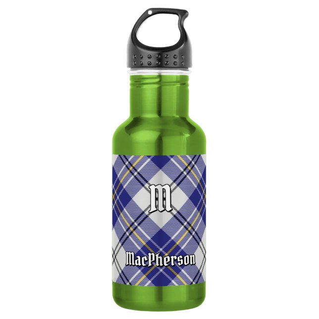 Garrafa Tartan do vestido azul do clã MacPherson (Frente)
