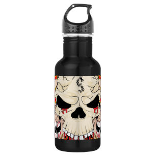 Garrafa Tatuagem Caveira Oito Bola Flame 32. oz.