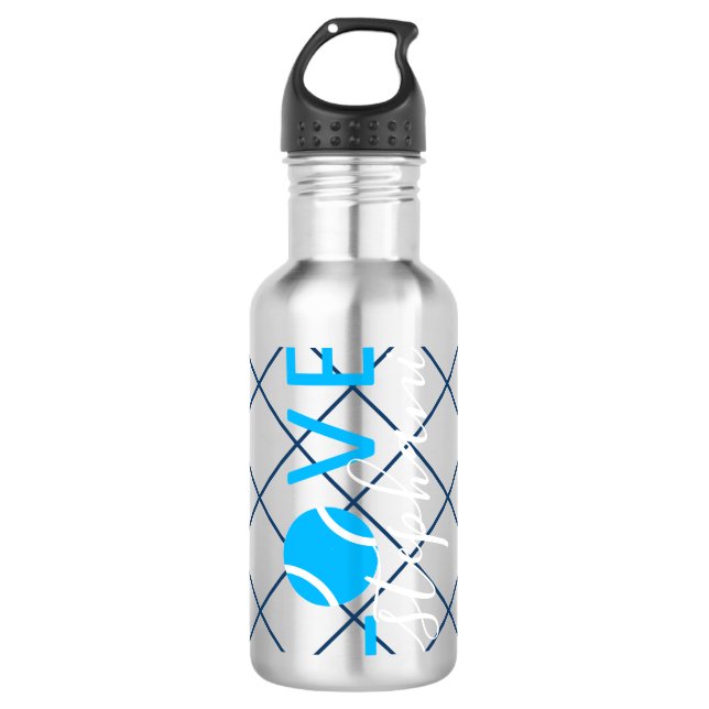 Garrafa Tênis Love Personalizado Bright Cyan Blue (Frente)
