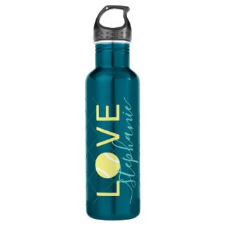 Garrafa Tênis Love Personated Teal and Yellow